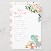 Dinosaur Tea Party Floral Finden Sie das Gastspiel (Vorne/Hinten)