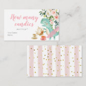 Dinosaur Tea Party schätzt, wie viele Candies Begleitkarte (Vorne/Hinten)