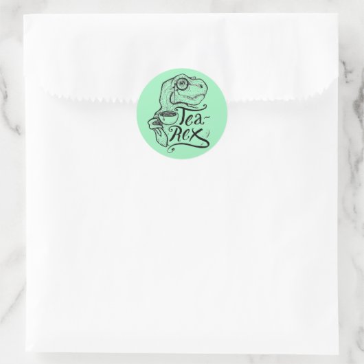 Dinosaur Tea Rex Runder Aufkleber (Tasche)