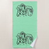 Dinosaur Tea Rex Strandtuch (Vorderseite)