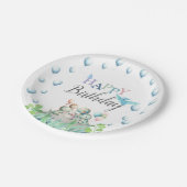 Dinosaur-Teller zum Geburtstag Pappteller (Schrägansicht)