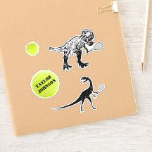 Dinosaur Tennis Sticker Set