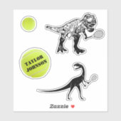 Dinosaur Tennis Sticker Set (Blatt)