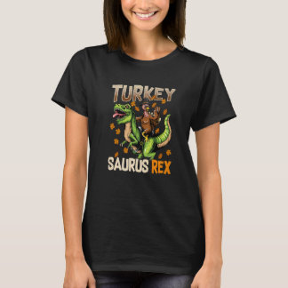 Dinosaur Thanksgiving Boys Turkey Saurus Dinosaur  T-Shirt
