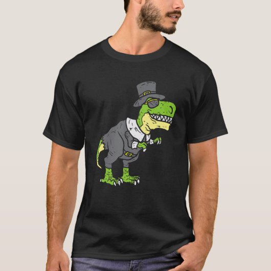 Dinosaur Thanksgiving Boys Turkey Saurus Rex Pilgr T-Shirt (Vorderseite)