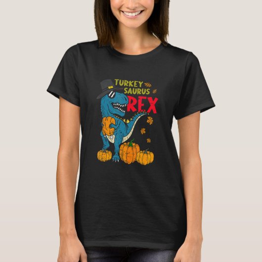 Dinosaur Thanksgiving Day Turkey Saurus rex Turkey T-Shirt (Vorderseite)