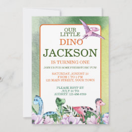 Dinosaur Thema 1. Geburtstag Einladung