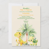 Dinosaur Thema 1. Geburtstag Party Einladung (Vorderseite)
