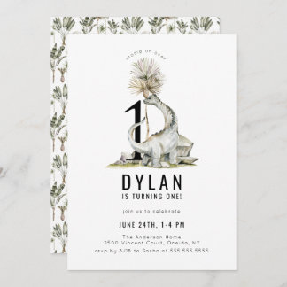 Dinosaur Thema 1. Geburtstag Party Einladung