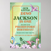 Dinosaur Thema 1. Geburtstag Poster (Vorne)