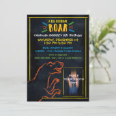 Dinosaur Thema Geburtstagseinladung Einladung (Stehend Vorderseite)