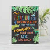 Dinosaur Thema Geburtstagsparty Danke Karten (Stehend Vorderseite)