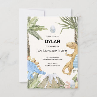 Dinosaur Thema Geburtstagsparty Einladung