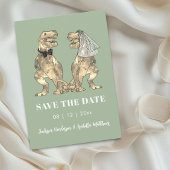 Dinosaur-Thema Hellgrüne Hochzeit Save The Date