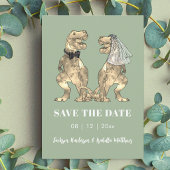 Dinosaur-Thema Hellgrüne Hochzeit Save The Date