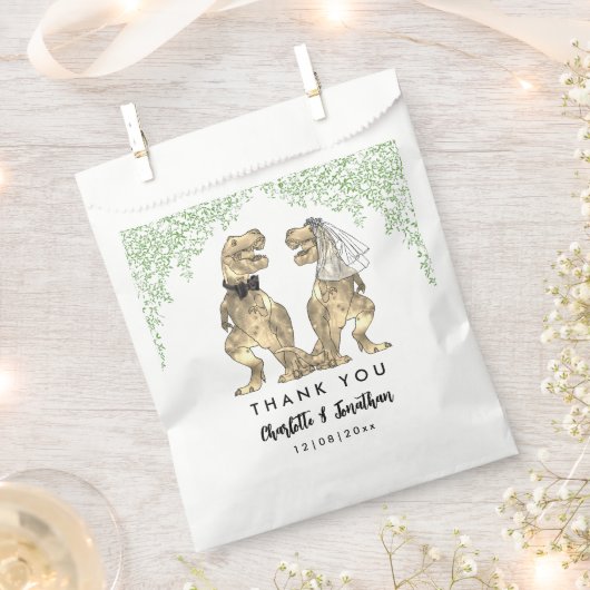 Dinosaur Thema Hochzeit Danke Geschenktütchen (Ausgeschnitten)