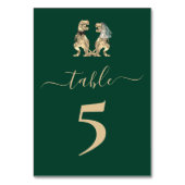 Dinosaur Thema Hochzeit Grün Tischnummer (Vorderseite)