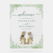 Dinosaur Thema Hochzeit Willkommen Acrylschild (Vorderseite)