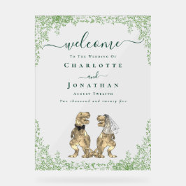 Dinosaur Thema Hochzeit Willkommen Acrylschild
