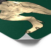 Dinosaur Thema Hochzeit Willkommen dunkelgrün Poster (Ecke)