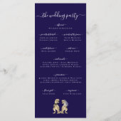 Dinosaur Thema Hochzeitfeier Programm Navy Blue (Rückseite)