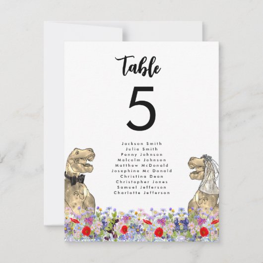 Dinosaur-Thema Hochzeittisch (Vorderseite)