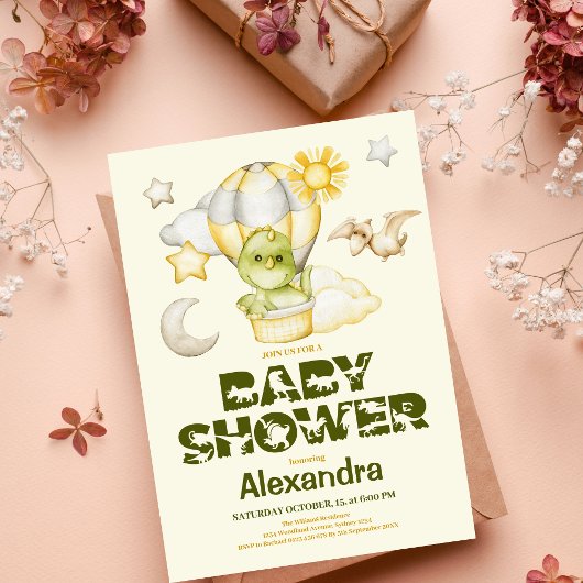 Dinosaur Theme Baby Dusche Einladung