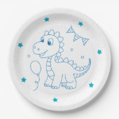 dinosaur theme birthday party pappteller (Vorderseite)