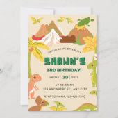 DInosaur Theme Boy Birthday Party Einladung (Vorderseite)