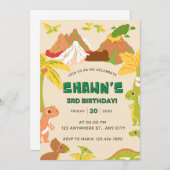 DInosaur Theme Boy Birthday Party Einladung (Vorne/Hinten)