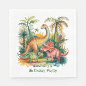 Dinosaur Theme Boy Birthday Party Serviette (Vorderseite)