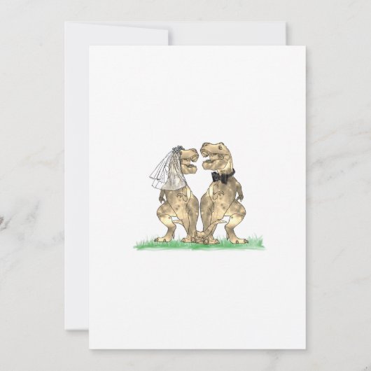 Dinosaur Theme Floral Wedding Einladung (Rückseite)