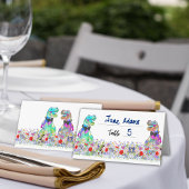 Dinosaur Theme Gay Wedding Wildflower Platzkarte