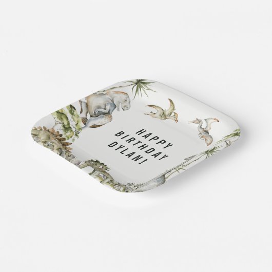 Dinosaur Theme Geburtstagsparty Pappteller (Gewinkelt)