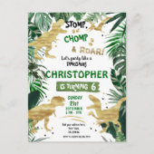Dinosaur Theme Geburtstagsparty Postkarte (Vorderseite)