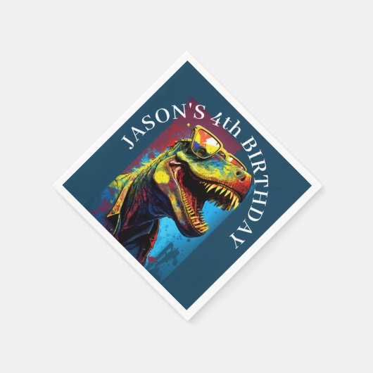 Dinosaur Theme Geburtstagsparty Serviette (Ecke)