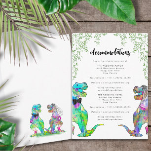 Dinosaur Theme Hochzeitsunterkünfte Begleitkarte