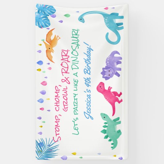 Dinosaur Theme Party Banner (Vertikal)