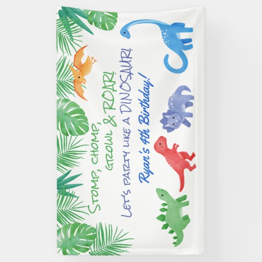 Dinosaur Theme Party Banner (Vertikal)