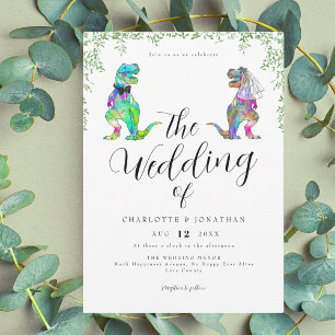 Dinosaur Theme Script Wedding Einladung