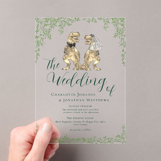Dinosaur Theme Wedding Acryleinladungen (Insitu (Handheld))