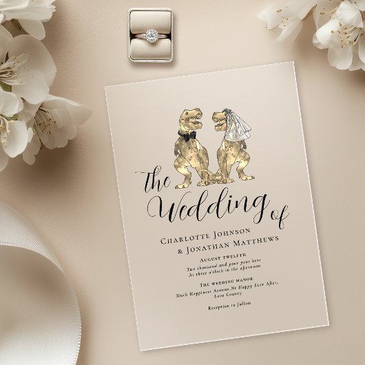 Dinosaur Theme Wedding Acryleinladungen