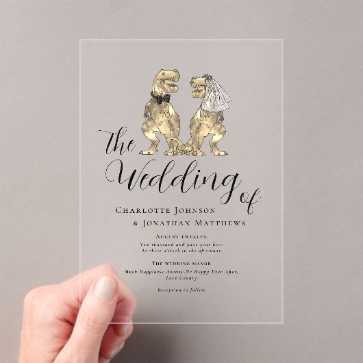 Dinosaur Theme Wedding Acryleinladungen (Insitu (Handheld))