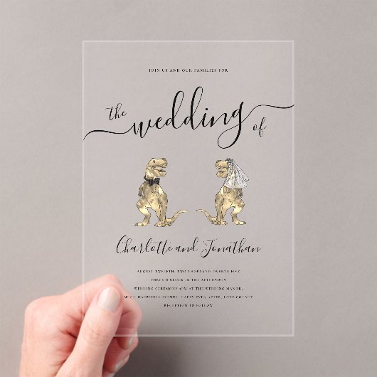 Dinosaur Theme Wedding Acryleinladungen (Insitu (Handheld))