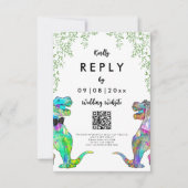 Dinosaur Theme Wedding Antwort QR Code (Vorderseite)