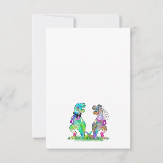 Dinosaur Theme Wedding Antwort QR Code (Rückseite)