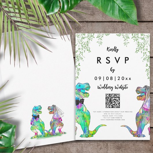Dinosaur Theme Wedding Antwort QR Code