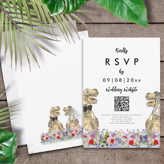 Dinosaur Theme Wedding Antwort QR-Code