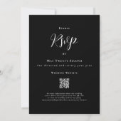 Dinosaur Theme Wedding Black and White QR Code Einladung (Rückseite)
