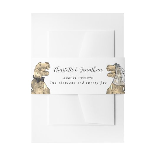 Dinosaur Theme Wedding Custom Einladungsbanderole (Vorderseite Beispiel)
